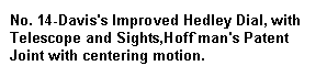 Text Box: No. 14﷓Davis's Improved Hedley Dial, with Telescope and Sights,Hoff`man's Patent Joint with centering motion.